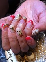 ピンクのフレンチ×ホワイトとゴールドのマーブル - BIGOUDI SALON