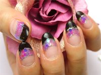 ブラックフレンチ×パープルのホログラム - AJEWEL