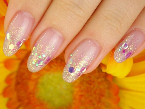 ゴールドラメのグラデーション×カラフルホログラム - NAIL SELECTION 心斎橋店