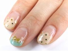 もこもこフレンチ - light nails