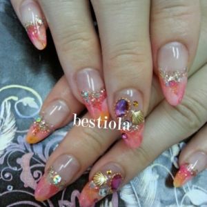 トロピカルショートネイル