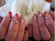 ピンクのラメグラデーション×パールとストーン - Total Beauty Salon ～Yuko-STYLE-