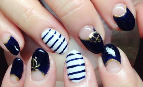 マリン♪ボーダーネイル - NAIL SALON DRESS