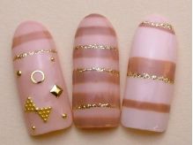 リボンボーダーネイル - SAKURA Total Beauty