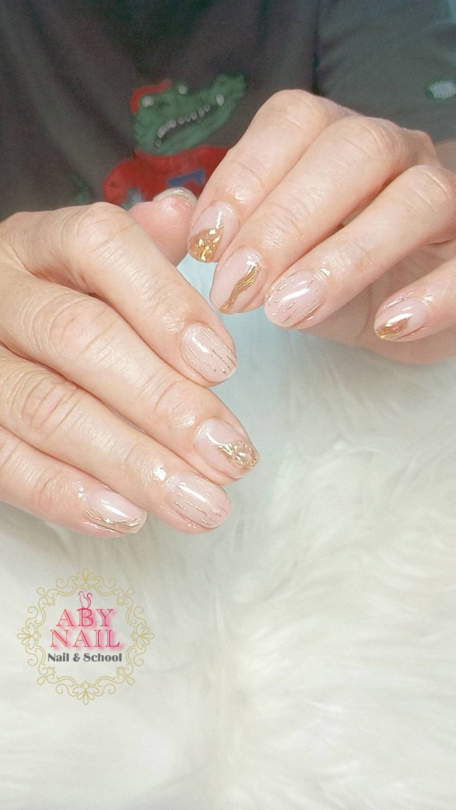 ゴールドミラーニュアンスネイル - ABY NAIL