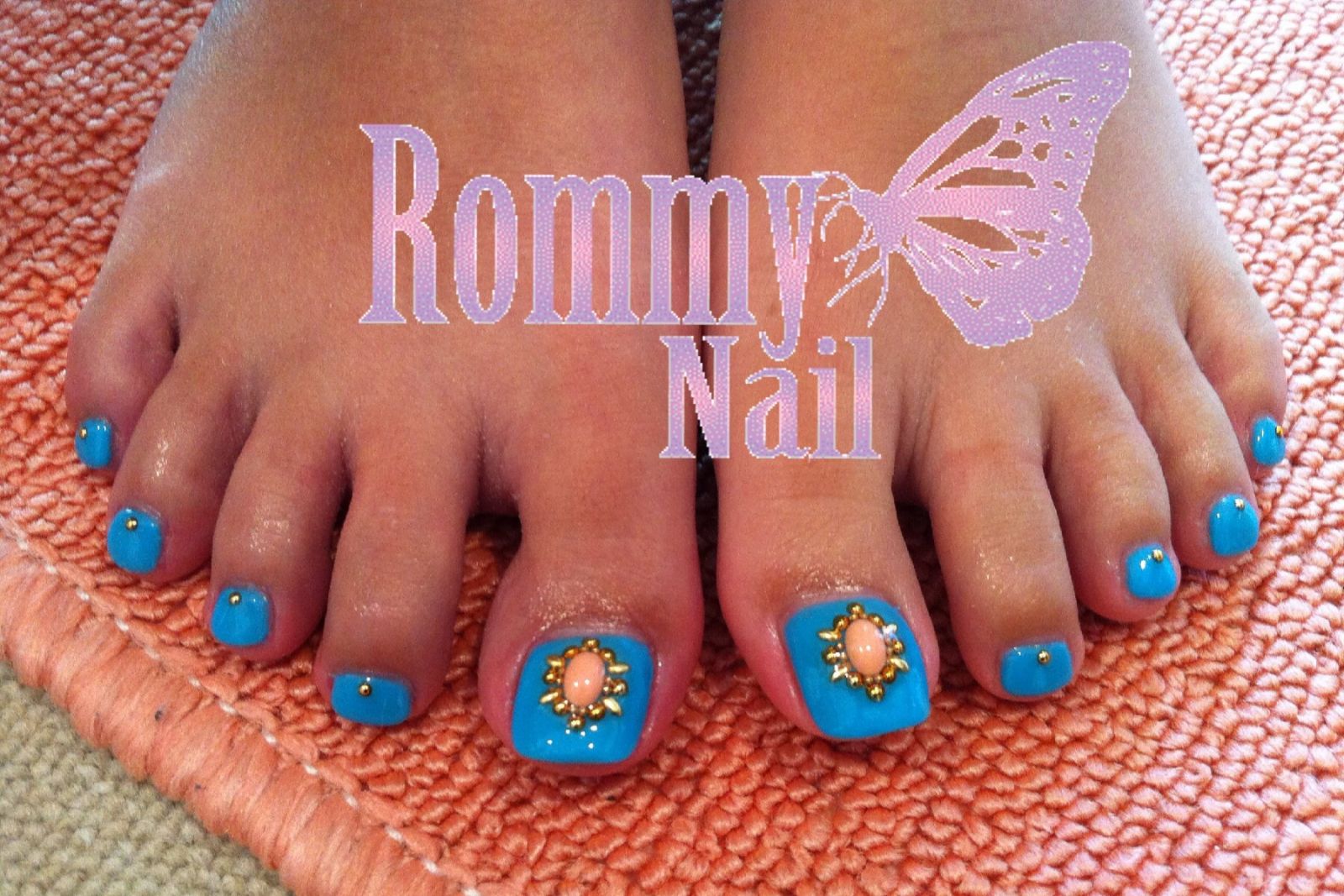 ❇︎ターコイズのフットネイル❇︎ - Rommy Nail