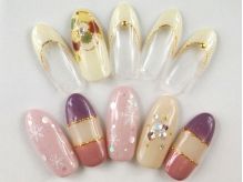 【上】花フレンチ【下】Blocking - HAIR &amp; NAIL　MIYA 本店