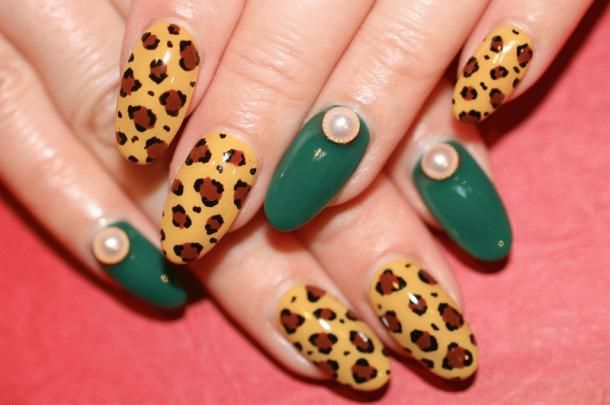レオパード×大粒パール - Nail Salon eclat