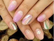 ラベンダー×ホワイトのグラデーション×オーロラライン - AMO'S NAIL さっぽろ東急百貨店