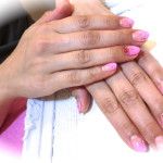 ビビッドピンクのワンカラー - Nail Salon Ribbon