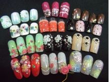 花柄・ドット中心のカラフルなサンプルチップ一覧 - Nail LA'BO